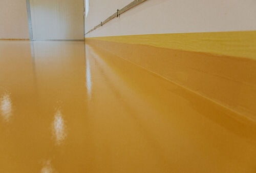 newly coated epoxy floor warehouse