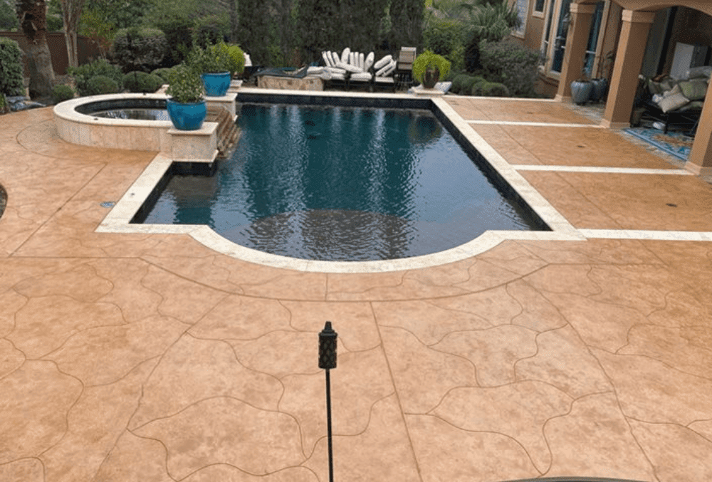 stamped concrete pool deck