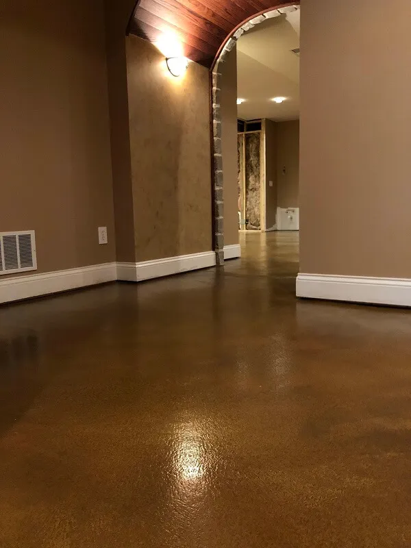 acid stained concrete floor