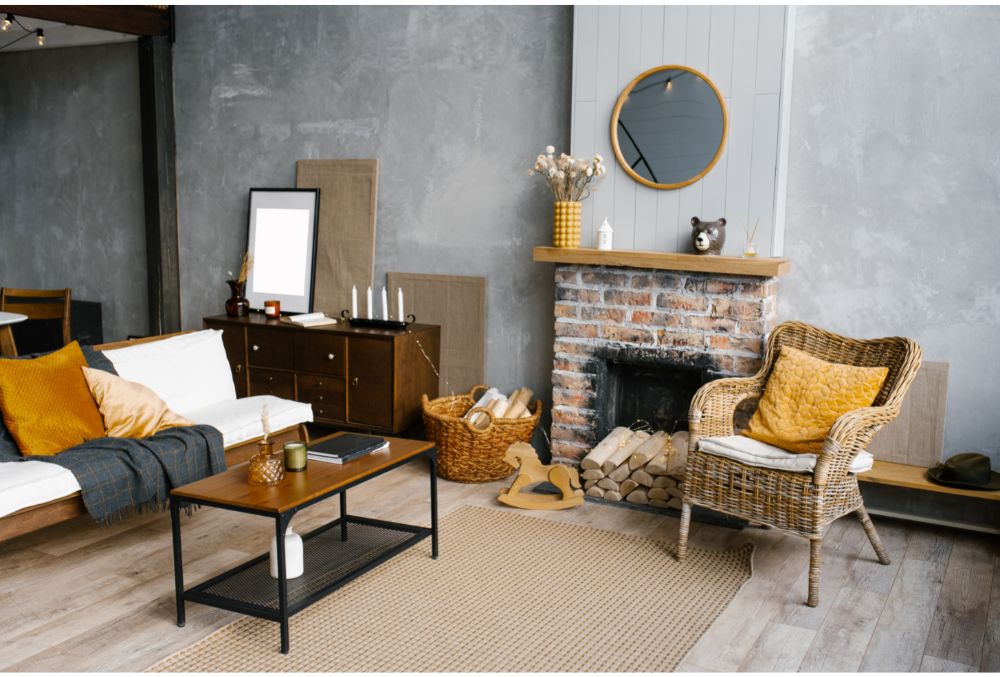 mid century concept living room