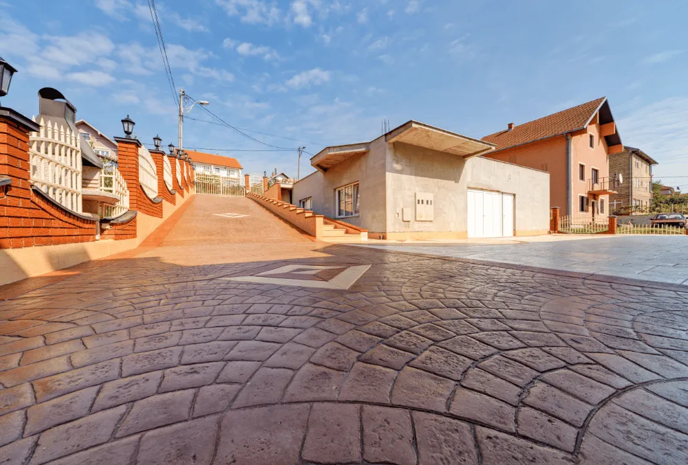 stamped concrete driveway