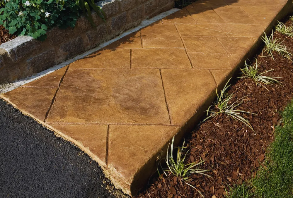 stamped concrete walkway