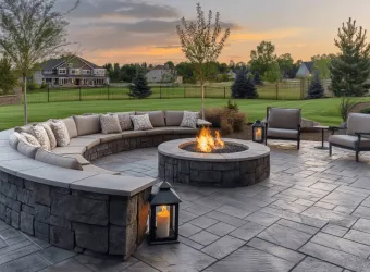 stamped colored concrete patio