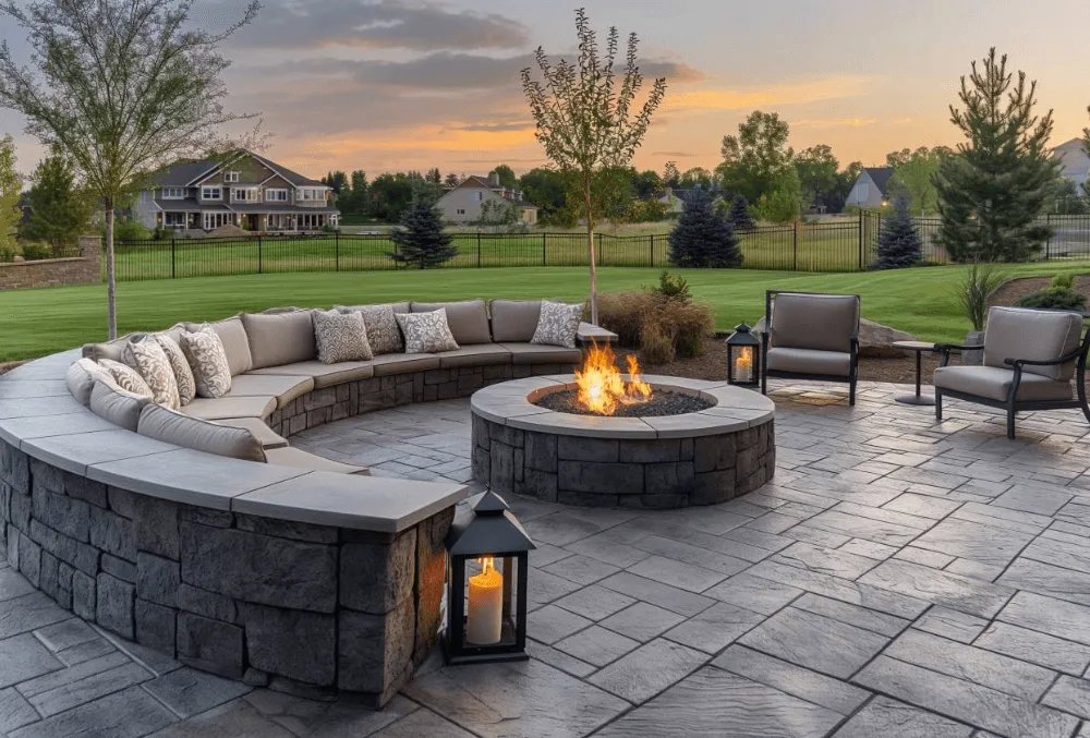 stamped colored concrete patio