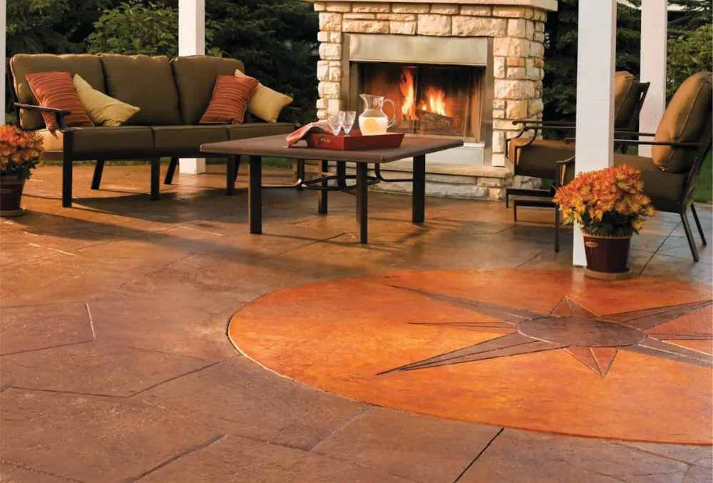 colored concrete patio