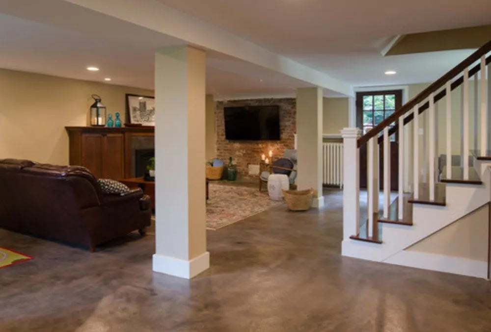Durable Stained Basement Floor