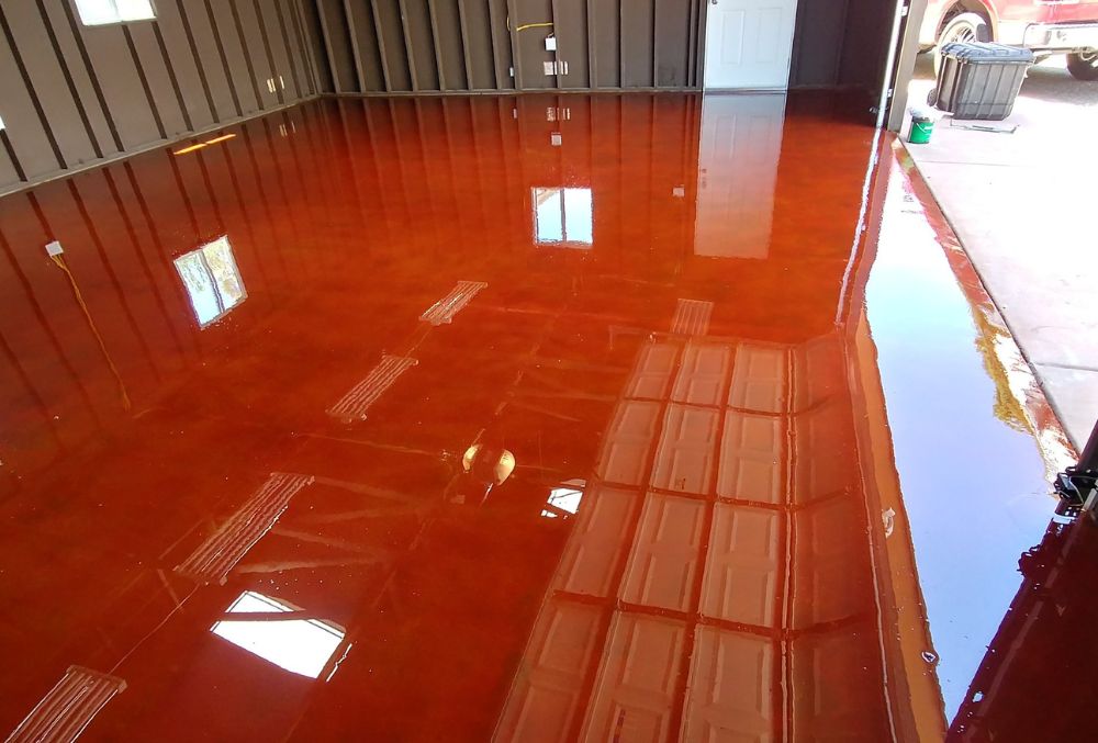 colored concrete garage floor San Jose