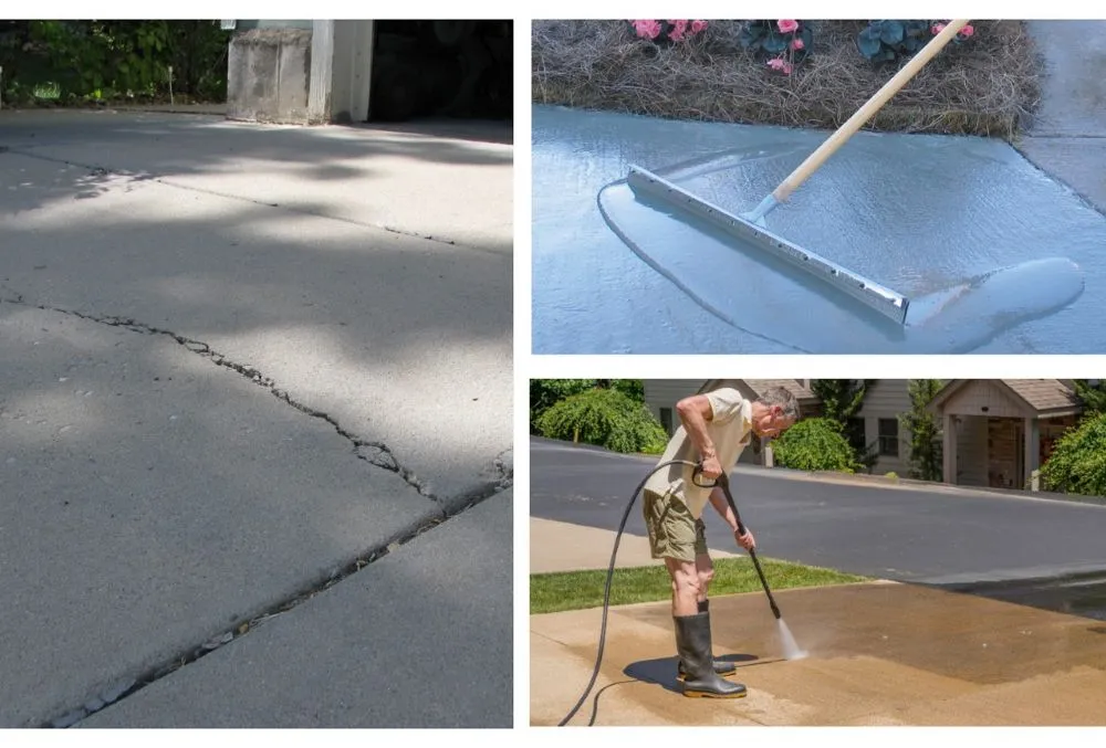 concrete driveway flooring crack repair