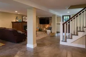 Durable Stained Basement Floor