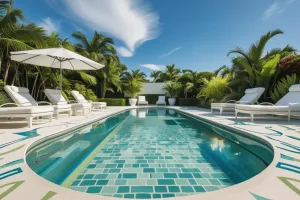 Celebrity-Inspired Pool Deck Resurfacing with outdoor chairs
