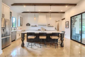 Stained concrete kitchen floor
